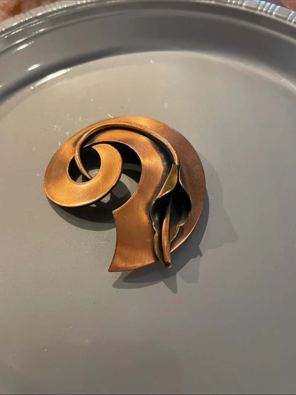 Vintage Copper Swirl Metal Wall Accent - Copper Decorative Wall Art